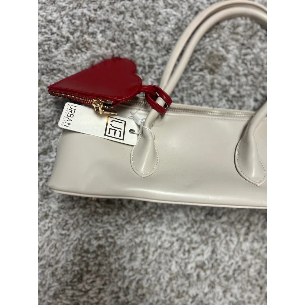 Urban Expressions Oatmilk Cream Handbag with Red Heart Charm 36956A